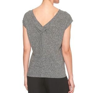 banana republic | linen twist v-back grey tee m